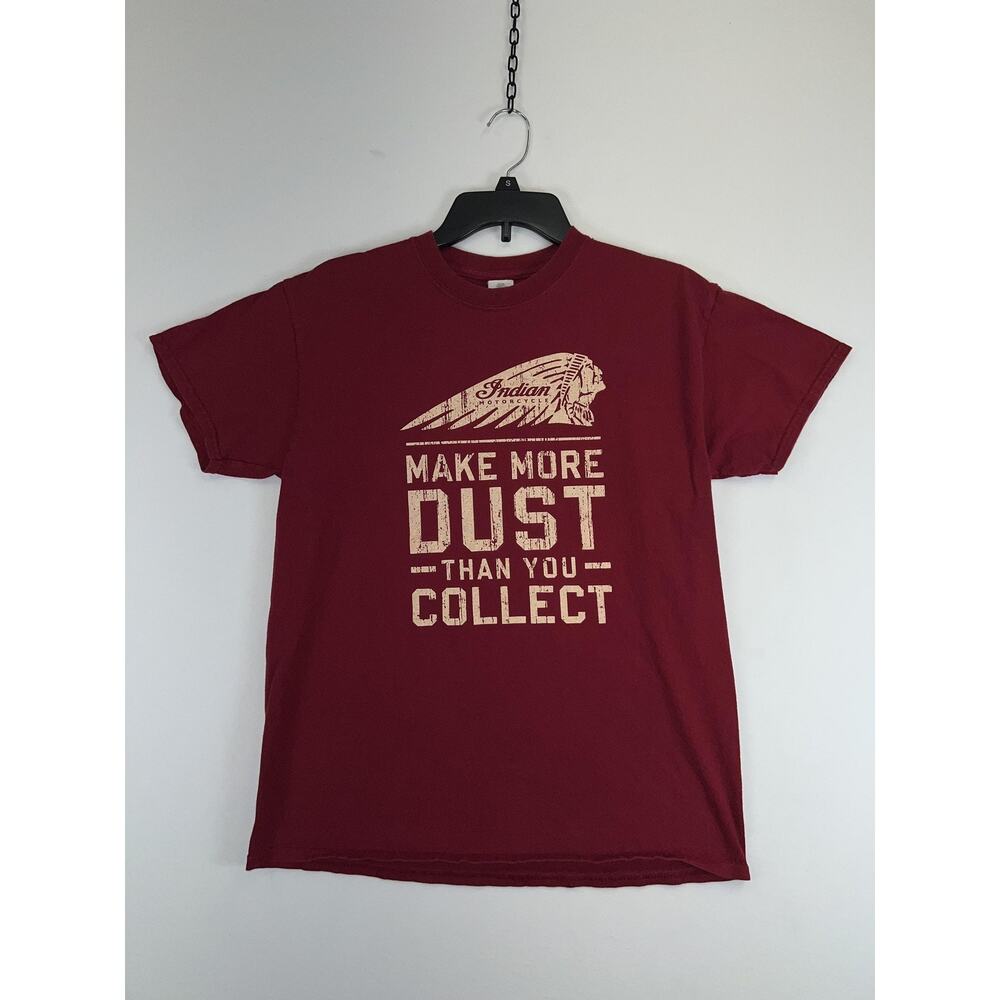 Indian Motorcycle Shirt Mens Small Burgundy Make More Dust Graphic Tee Biker